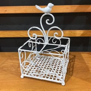 Utensil Kitchen/office organization holder. Metal shabby chic.
